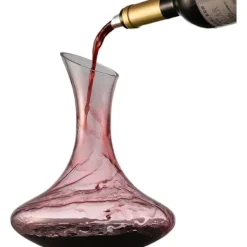 Karafler>CLITON Vinkaraffel, Hurtig Vinaerator i Glas, Hældeprop og Karaffel til Hjemmebrug, Vinflaskeprop