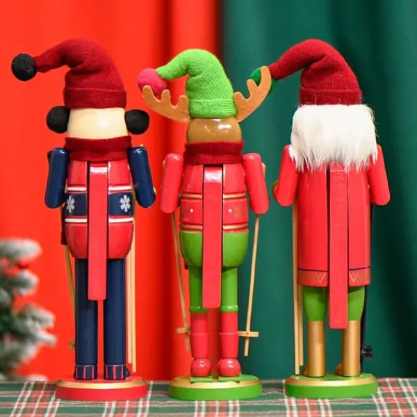 30CM juleslæde, valnøddeklemme, valnøddesoldat, massiv trædekorationsgave, håndværksmæssig pynt Clearance