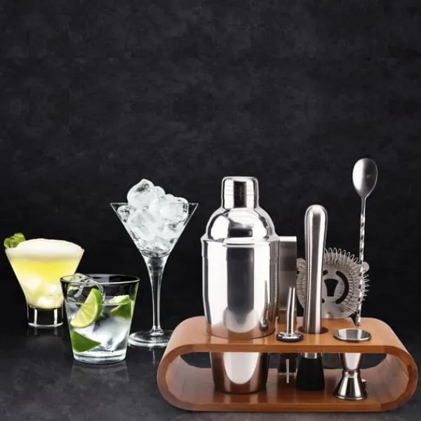 Barudstyrssæt>Cocktailsæt med bambusbakke