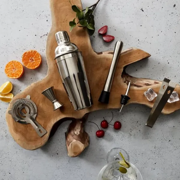 Barudstyrssæt>Cocktailsæt med bambusbakke