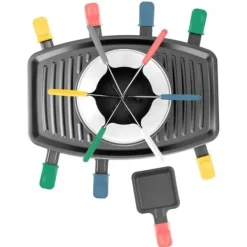 Continental Edison FD12881 Raclette och Fondue 8 personer - Svart Outlet