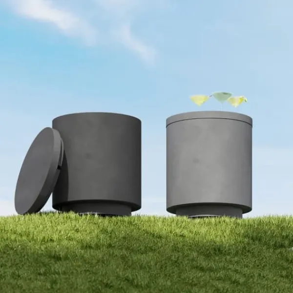 Isspande & Kølere>Cool Bar sidebord med aftagelig top, 10 L drikkekøler, bistrobord til fest/camping, lysegrå