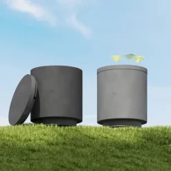 Cool Bar sidebord med aftagelig top, 10 L drikkekøler, bistrobord til fest/camping, lysegrå New