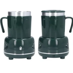Cooler Warmer Cup Snabbkylning Uppvärmning Enkel kontroll Böjt handtag Halkskyddade kuddar Kaffevärmare för kaffebjörn Flaska Grön