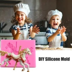 3D Karruselhest Silikoneform - Non-stick Fondantform til Kagedekoration og Chokoladebagning Discount