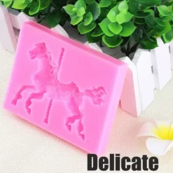 3D Karruselhest Silikoneform - Non-stick Fondantform til Kagedekoration og Chokoladebagning Discount