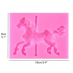 3D Karruselhest Silikoneform - Non-stick Fondantform til Kagedekoration og Chokoladebagning Discount