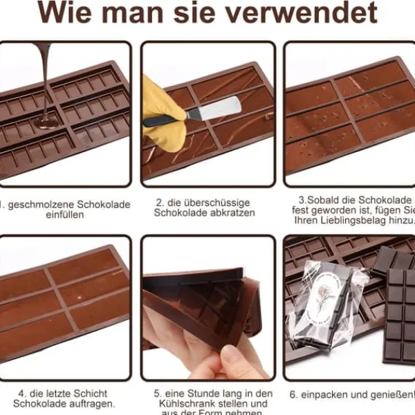 Udstikkere>DAILIENFUS Silikone Dubai Chokoladeform Sæt med Tilbehør