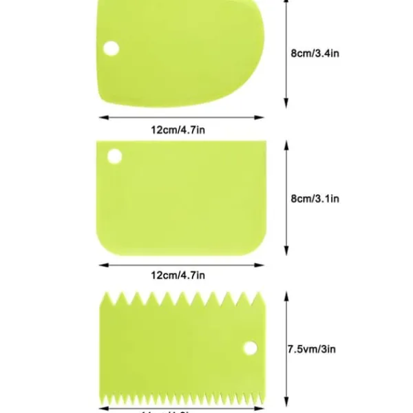 Dejskrabersæt Multifunktionelle plastikkageskrabere Sæt Lige buede tandskrabere Outlet