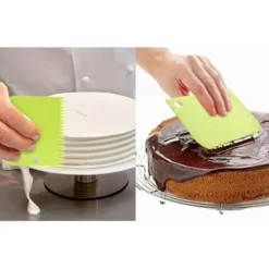 Dejskrabersæt Multifunktionelle plastikkageskrabere Sæt Lige buede tandskrabere Outlet