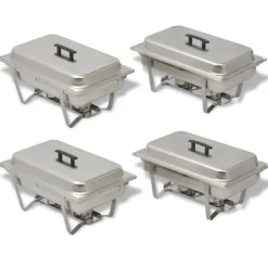 4-delt fyrfadesæt i rustfrit stål - Ideelt til catering og arrangementer | Farve: Stål | Størrelse: Standard gastronome mål Online