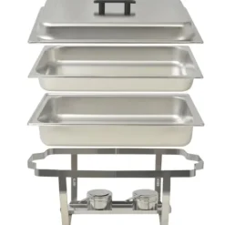 4-delt fyrfadesæt i rustfrit stål - Ideelt til catering og arrangementer | Farve: Stål | Størrelse: Standard gastronome mål Online