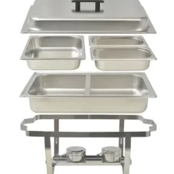 4-delt fyrfadesæt i rustfrit stål - Ideelt til catering og arrangementer | Farve: Stål | Størrelse: Standard gastronome mål Online