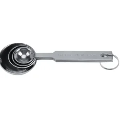 Målebægere & Måleskeer>4-delte måleskeer i rustfrit stål til tørre og flydende ingredienser