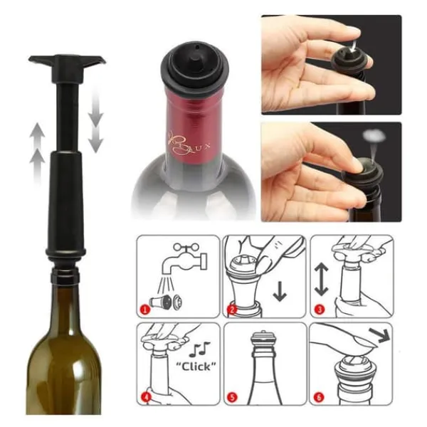 Flaskepropper>Deluxe Vin stopper - Vacum set 7 dele