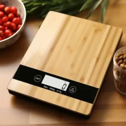 Digital køkkenvægt Bogstavvægt Bambus 5kg/1g Best