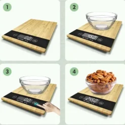 Digital køkkenvægt Bogstavvægt Bambus 5kg/1g Best