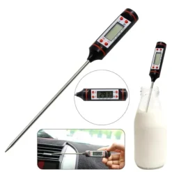 Køkkentermometre>Digitale madlavningstermometre med lang sonde til køkkenbrug, øjeblikkelig aflæsning, præcis digital temperaturmåler, hvid