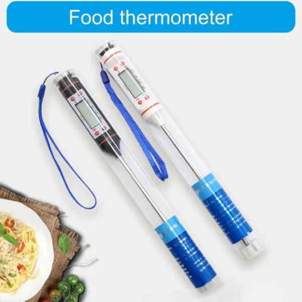 Køkkentermometre>Digitale madlavningstermometre med lang sonde til køkkenbrug, øjeblikkelig aflæsning, præcis digital temperaturmåler, hvid