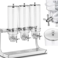 Dispenser dispenser til slikrisflager, gennemsigtig, tredobbelt, 10,5 l Clearance