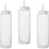 Dispenserflaske til kolde saucer, sæt med 3 stk. - gennemsigtig 0,2L - HENDI 558058 Clearance