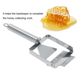 Dobbeltnål Rustfrit Stål Bikube Afdækningsgaffel Skraber Skovl Biavl Biavlerværktøj New