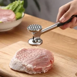 Kødhammere>Dobbeltsidet kødmørnerhammer af zinklegering til madlavning i hjemmet