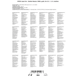 Flaskepropper>Dosering Bottle Master 3000, for 0,5 - 1,5 liter flasker, tud, guld, Serveringsmængde:40 ml