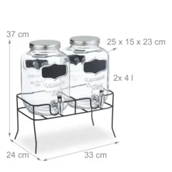 Drikkedispenser sæt, 37x33x24 cm, Klar