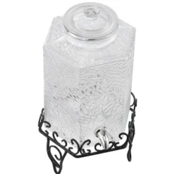 Drikkevareautomat, 40x21x21 cm, 10L, Glas, Transparent, Metalstativ Online