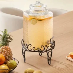 Drikkevareautomat, 40x21x21 cm, 10L, Glas, Transparent, Metalstativ Online