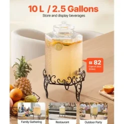 Drikkevareautomat, 40x21x21 cm, 10L, Glas, Transparent, Metalstativ Online