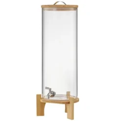 Drikkevareautomat, 20.5x20.5x63.7 cm, Transparent, Glas med træstander Clearance
