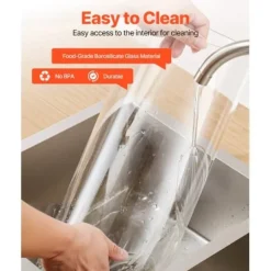 Drikkevareautomat, 20.5x20.5x63.7 cm, Transparent, Glas med træstander Clearance