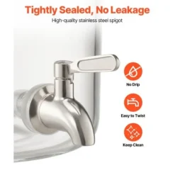 Drikkevareautomat, 20.5x20.5x63.7 cm, Transparent, Glas med træstander Clearance