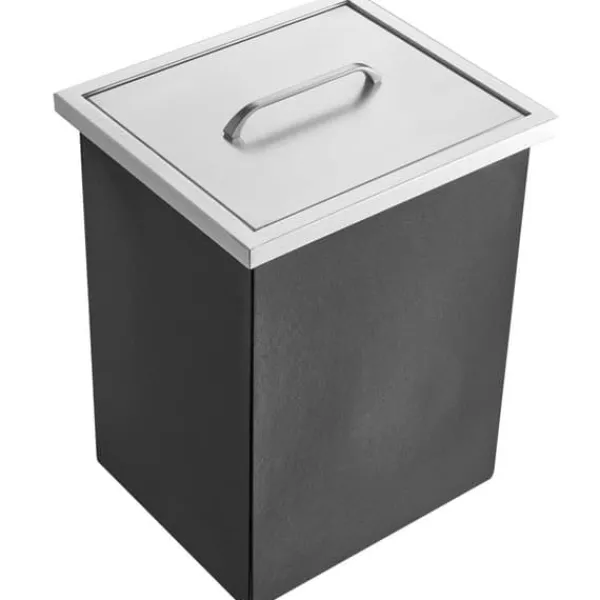 Isspande & Kølere>Drop-in isokiste, 14"L x 12"B x 18"H i rustfrit stål, kommerciel isbeholder med låg. Inkluderer afløb til kolde drikke.