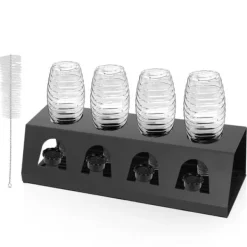 Drypholder i rustfrit stål Drypstativ til krystalflaskeholder og Emil flasker Streambrush med lågholder Drypbakke Flasker