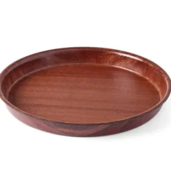 Serveringsfad & Skåle>Dyb, skridsikker tjenerbakke i træ med kant - rund diameter. 32 cm