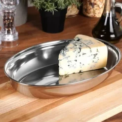 Serveringsfad & Skåle>Dybt ovalt stålfad 25,5x18 cm