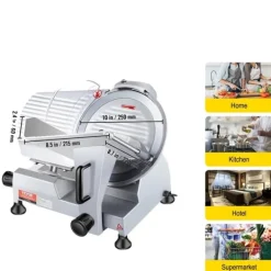 Elektrisk Deli Madskærer, 240W Effekt, 350-400 RPM Skærehastighed,240W Best