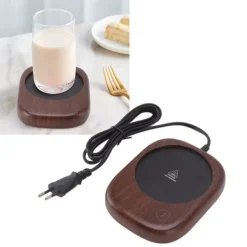 Elektrisk mugg varmare Snabbuppvärmning Automatisk Håll varm Träsäd Dryckeskopp varmare EU-kontakt AC100‑240V Discount