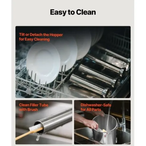 Jerky Pistol>Elektrisk pølsestopper, 12 L, 39x29,5x77 cm, rustfrit stål