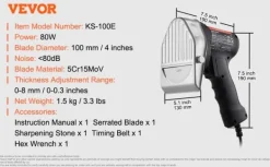 Elektriske Knive>Elektrisk Shawarma Kniv, 80W Effekt, Justerbar Tykkelse, Serrated Blade Inkluderet,Savtakket klinge
