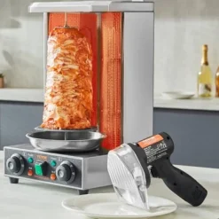 Elektrisk shawarmakniv, 21x13x20 cm, rustfrit stål, justerbar tykkelse Hot