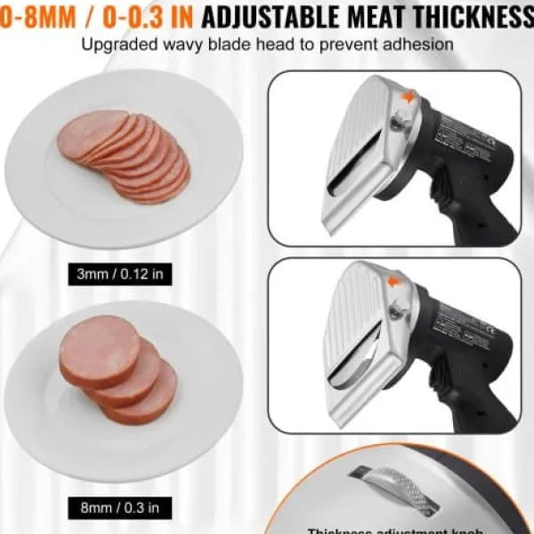 Elektrisk shawarmakniv, 21x13x20 cm, rustfrit stål, justerbar tykkelse Hot