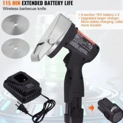 Elektrisk shawarmakniv, 21x13x20 cm, rustfrit stål, justerbar tykkelse Hot