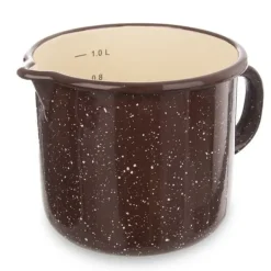 Målebægere & Måleskeer>Emaljeret krus med brunt målebæger BRUN 1,2 l