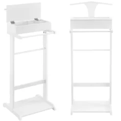 [en.casa] Tøj- & Garderobeopbevaring>® Stumtjener - 43,5x34,5x110 cm - fyrretræ - hvid