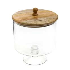 Kagedåser>Fad | TRÆKOLONI | glas på base L | 24x18 cm | 886749