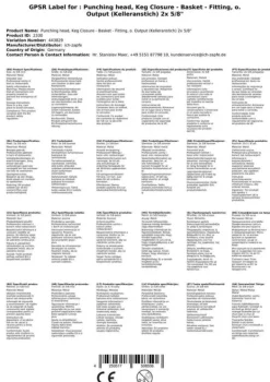 Fadkobling, Keg kobling, Fadølskobling, Fad-kobling S Type / S-kobling, o. udgang (kælderhane) 2x 5/8 Best